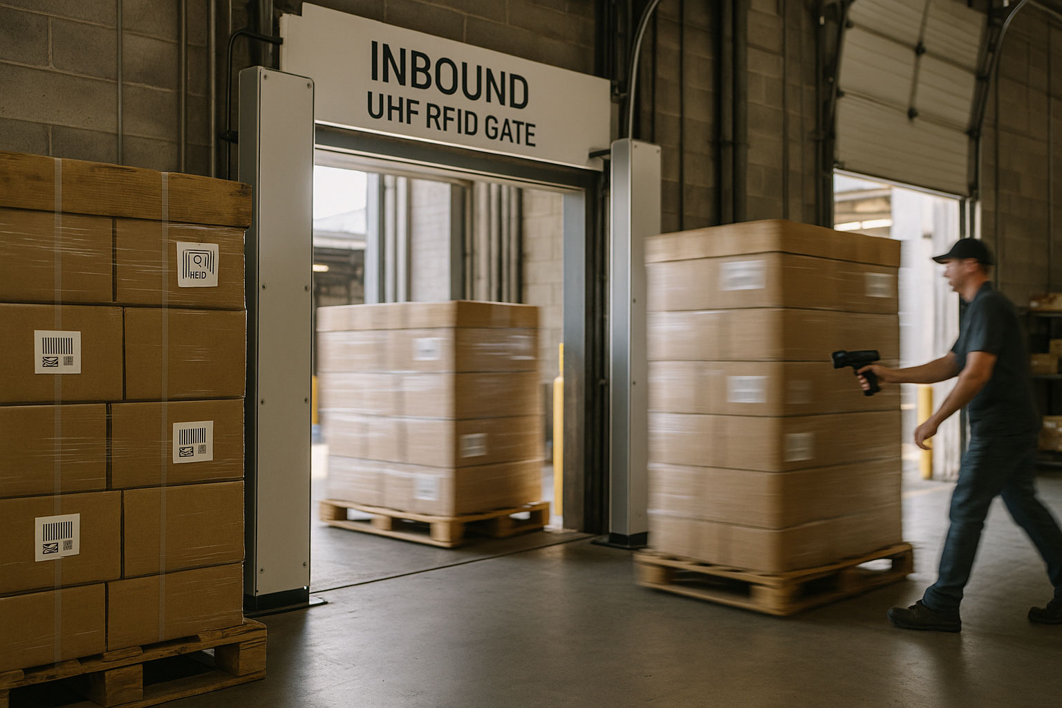 Geschichte der RFID-Technik: EPC Gen2 Lesetor in der Logistik