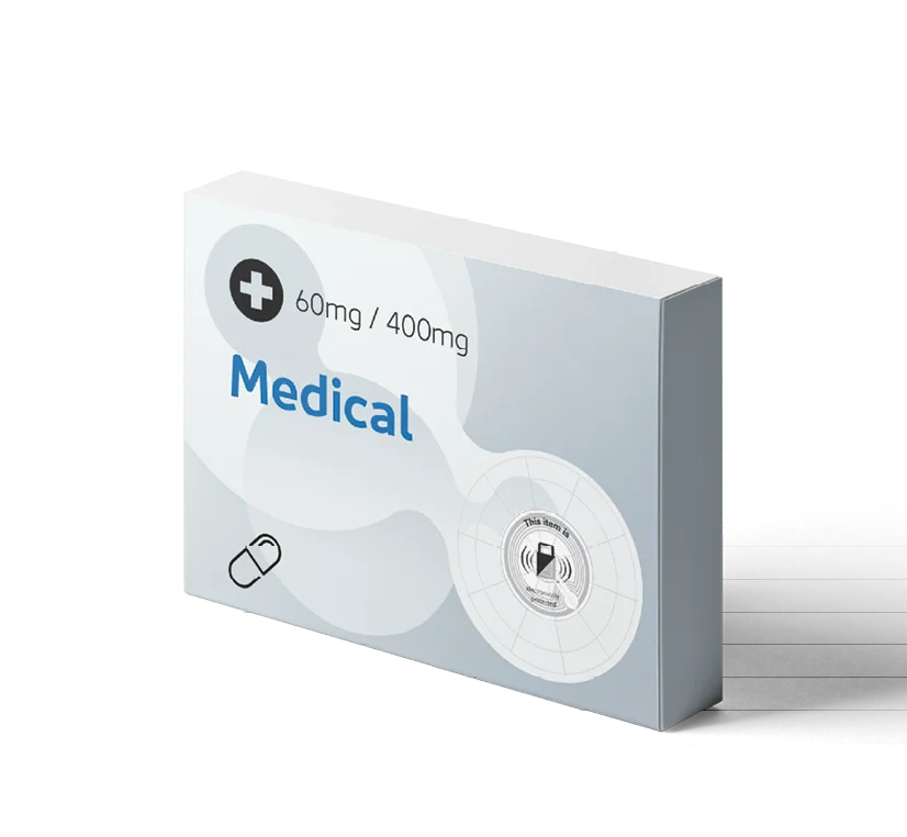 2928 XP Shield Tag auf Pharmacy-Verpackung